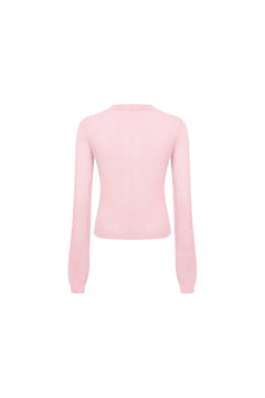 Pink Long - sleeved Cardigan - ANN ANDELMAN