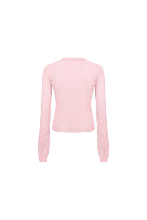Pink Long - sleeved Cardigan - ANN ANDELMAN