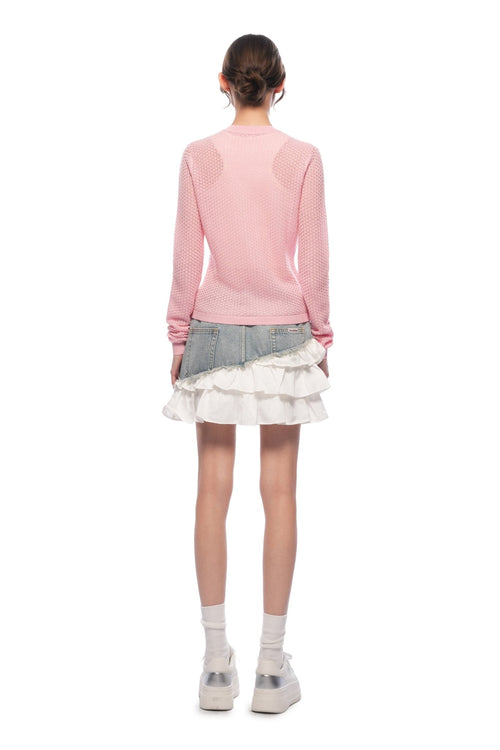 Pink Long - sleeved Cardigan - ANN ANDELMAN