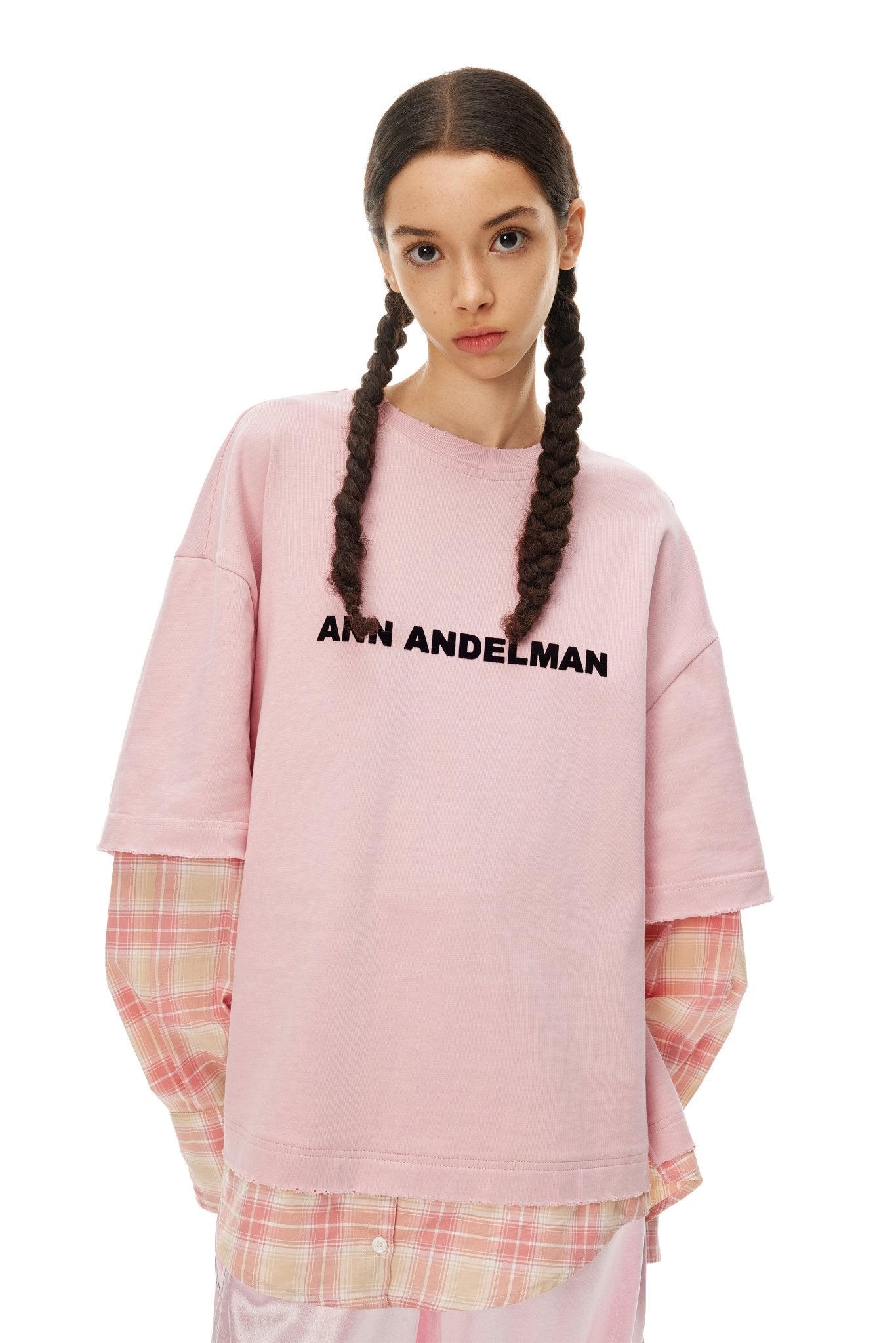 Pink Mock two-piece T-shirt | Ann Andelman Official
