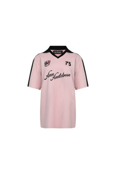 Pink Patchwork Printed Polo T-Shirt - ANN ANDELMAN