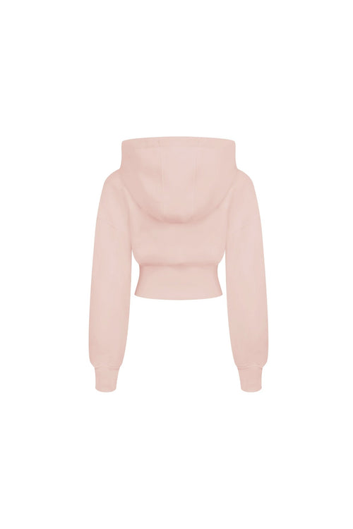 Pink Short Double Zipper High Waist Hoodie - ANN ANDELMAN