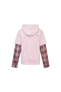 Pink Splatter - paint Faux Two - piece Hoodie - ANN ANDELMAN