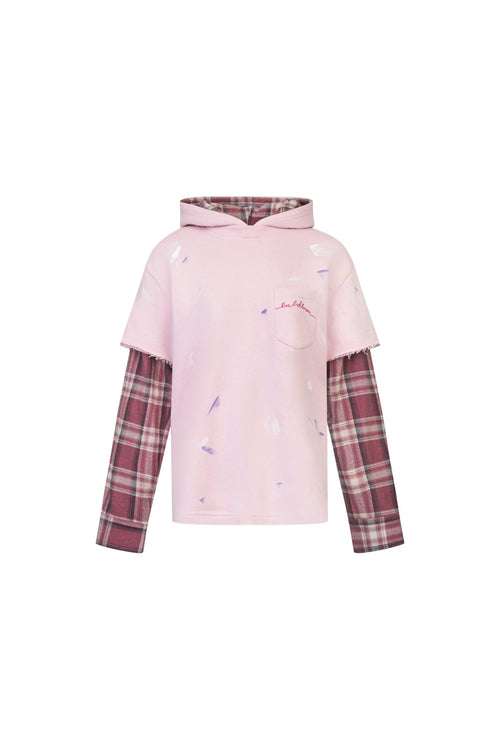 Pink Splatter - paint Faux Two - piece Hoodie - ANN ANDELMAN