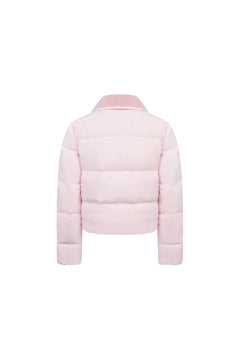 Pink Stand - up Collar Slim - fit Down Jacket - ANN ANDELMAN