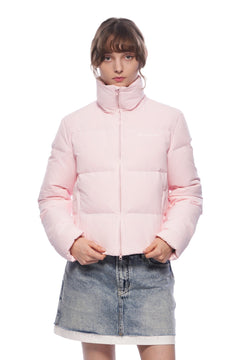 Pink Stand - up Collar Slim - fit Down Jacket - ANN ANDELMAN