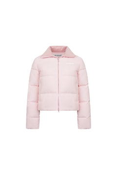 Pink Stand - up Collar Slim - fit Down Jacket - ANN ANDELMAN