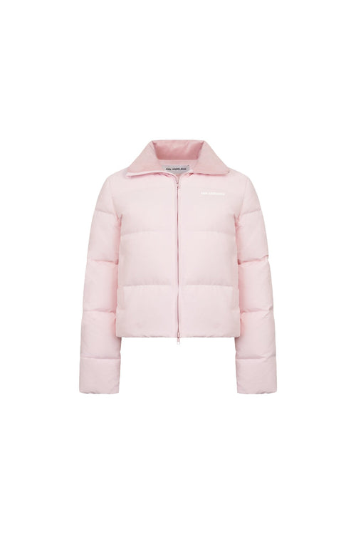 Pink Stand - up Collar Slim - fit Down Jacket - ANN ANDELMAN