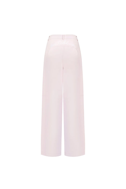 Pink Structural Curved Cargo Pants - ANN ANDELMAN