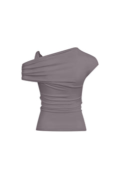Platinum Grey Asymmetric T-Shirt - ANN ANDELMAN