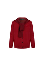 Red Faux Two - piece Shawl Hooded Cardigan - ANN ANDELMAN