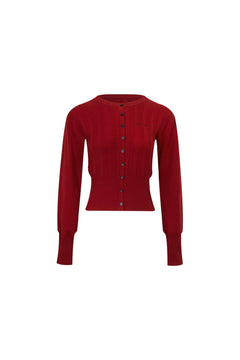 Red Twisted Knitted Sweater - ANN ANDELMAN