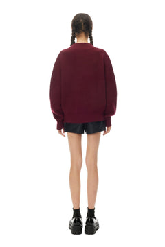 Red V - Neck Sweater - ANN ANDELMAN