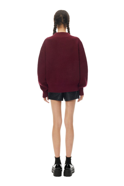 Red V - Neck Sweater - ANN ANDELMAN