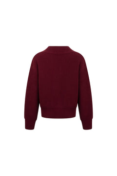 Red V - Neck Sweater - ANN ANDELMAN
