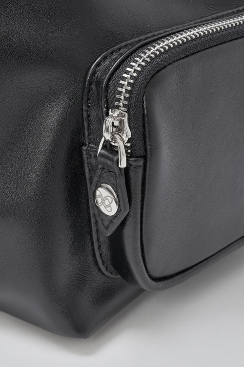 Rover Black Multi - pocket Ruffled Underarm Bag - ANN ANDELMAN