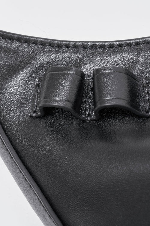 Rover Black Multi - pocket Ruffled Underarm Bag - ANN ANDELMAN