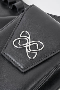 Rover Black Multi - pocket Ruffled Underarm Bag - ANN ANDELMAN