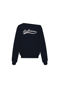 Royal Blue Off - Shoulder Sweatshirt - ANN ANDELMAN