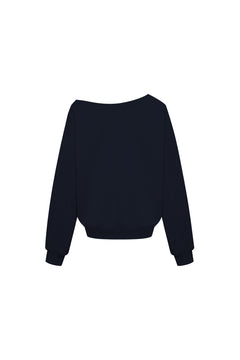 Royal Blue Off - Shoulder Sweatshirt - ANN ANDELMAN