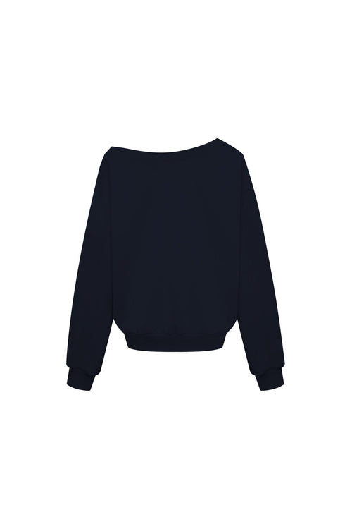 Royal Blue Off - Shoulder Sweatshirt - ANN ANDELMAN