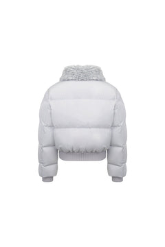 Silver - Gray Short Down Jacket - ANN ANDELMAN