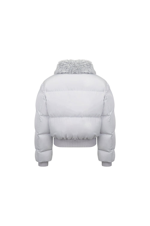 Silver - Gray Short Down Jacket - ANN ANDELMAN