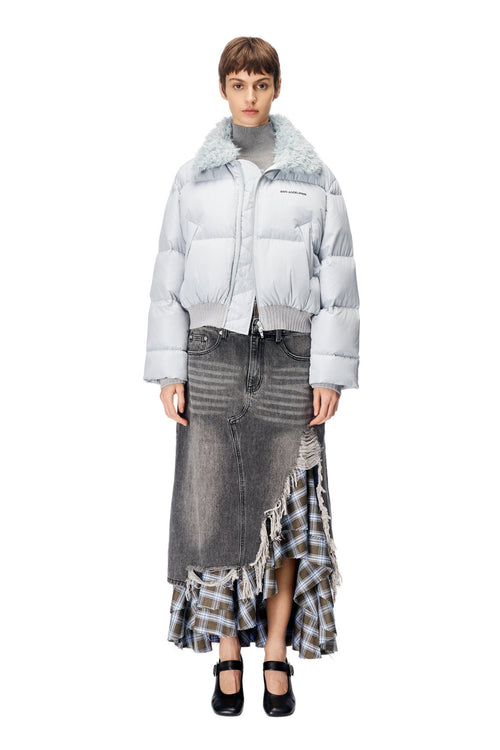 Silver - Gray Short Down Jacket - ANN ANDELMAN