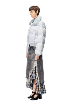 Silver - Gray Short Down Jacket - ANN ANDELMAN