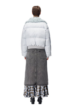 Silver - Gray Short Down Jacket - ANN ANDELMAN