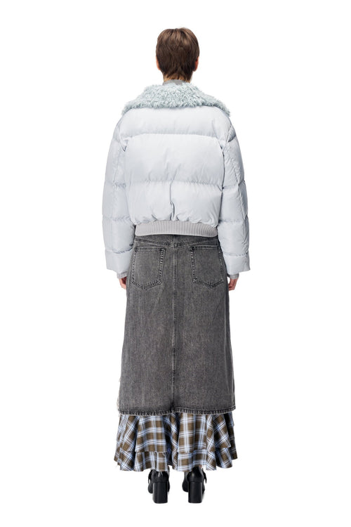 Silver - Gray Short Down Jacket - ANN ANDELMAN