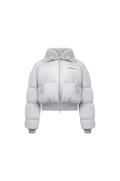 Silver - Gray Short Down Jacket - ANN ANDELMAN