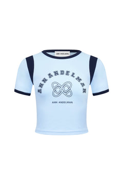 Sky Blue Sports Style Slim - Fit Printed Shirt - ANN ANDELMAN