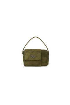Velora Moss - green Suede Underarm Bag - ANN ANDELMAN
