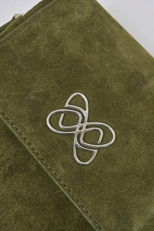 Velora Moss - green Suede Underarm Bag - ANN ANDELMAN