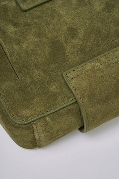 Velora Moss - green Suede Underarm Bag - ANN ANDELMAN