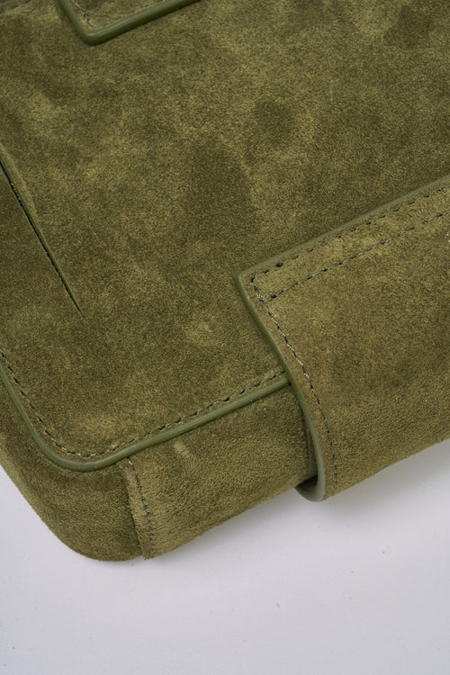 Velora Moss - green Suede Underarm Bag - ANN ANDELMAN