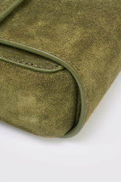 Velora Moss - green Suede Underarm Bag - ANN ANDELMAN