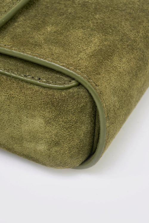 Velora Moss - green Suede Underarm Bag - ANN ANDELMAN