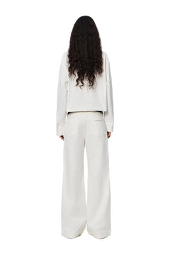 White 520 Embroidered Pocket Shirt - ANN ANDELMAN