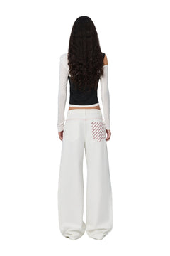 White 520 Embroidered Pockets Jeans - ANN ANDELMAN
