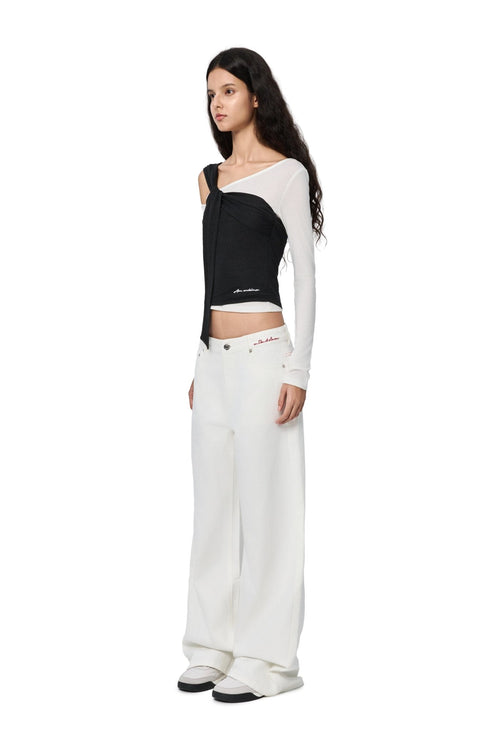 White 520 Embroidered Pockets Jeans - ANN ANDELMAN