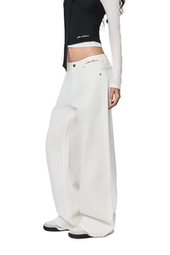 White 520 Embroidered Pockets Jeans - ANN ANDELMAN