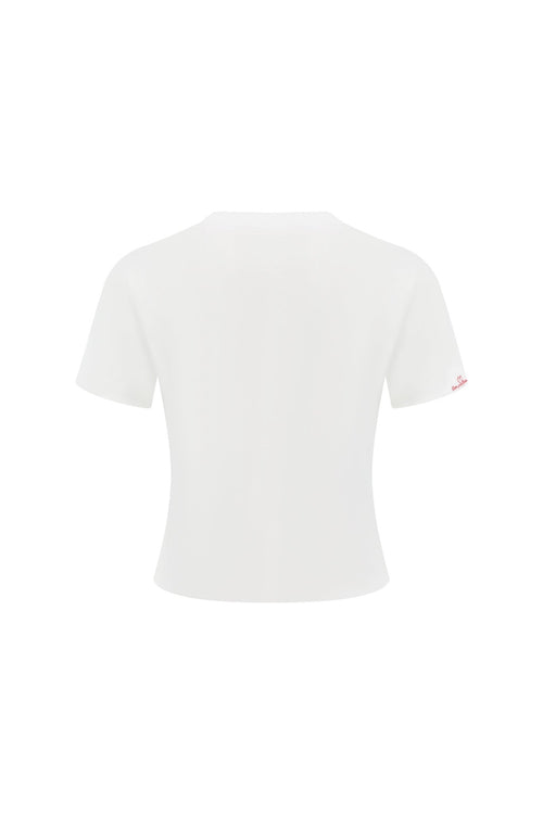 White 520 Pocket Embroidered T-shirt - ANN ANDELMAN