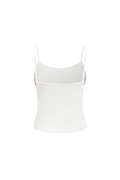 White 520 Printed Silk Scarf Camisole - ANN ANDELMAN