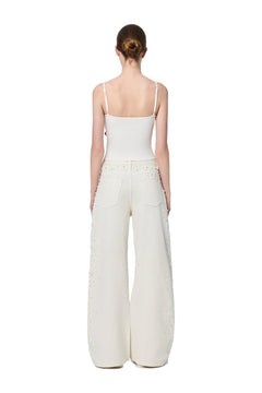 White 520 Printed Silk Scarf Camisole - ANN ANDELMAN