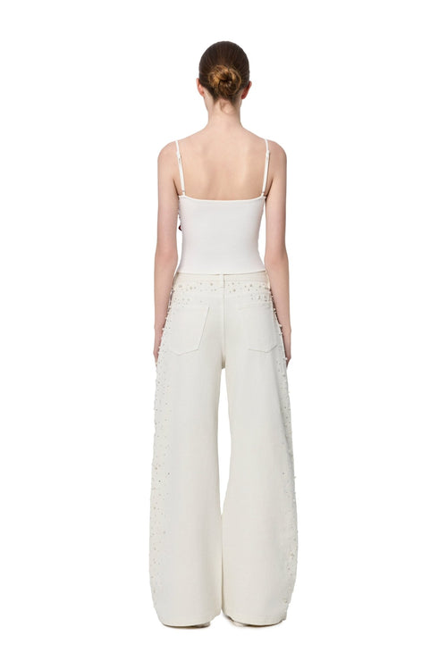 White 520 Printed Silk Scarf Camisole - ANN ANDELMAN