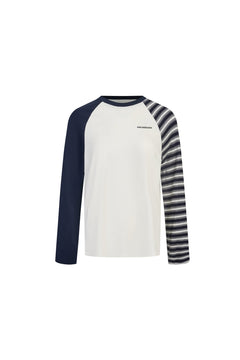 White Asymmetrical Raglan Long - sleeved Top - ANN ANDELMAN