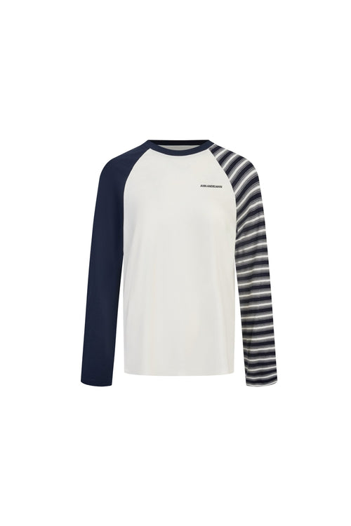 White Asymmetrical Raglan Long - sleeved Top - ANN ANDELMAN