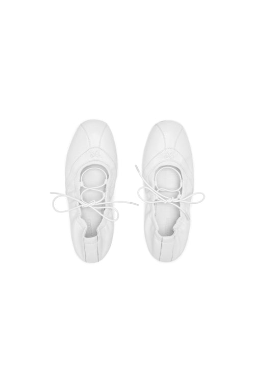 White Ballet-style Flats - ANN ANDELMAN